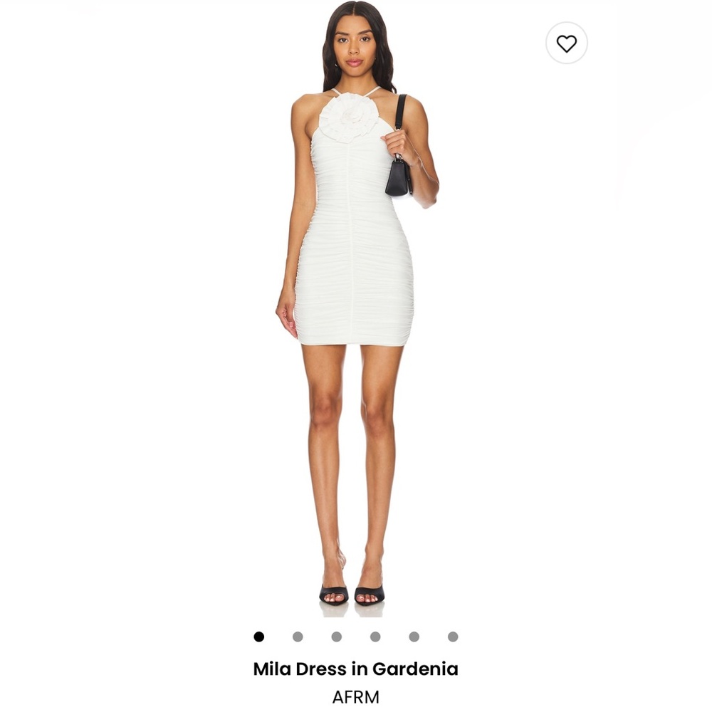 AFRM White Sleeveless Halter Bodycon Mini Dress